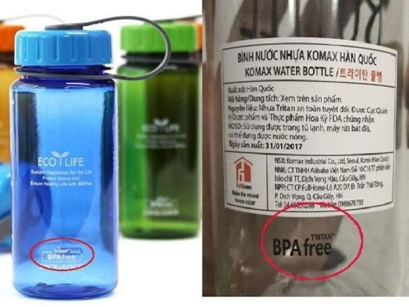 Nên lựa chọn chai nhựa có chứa ký hiệu "BPA-free"