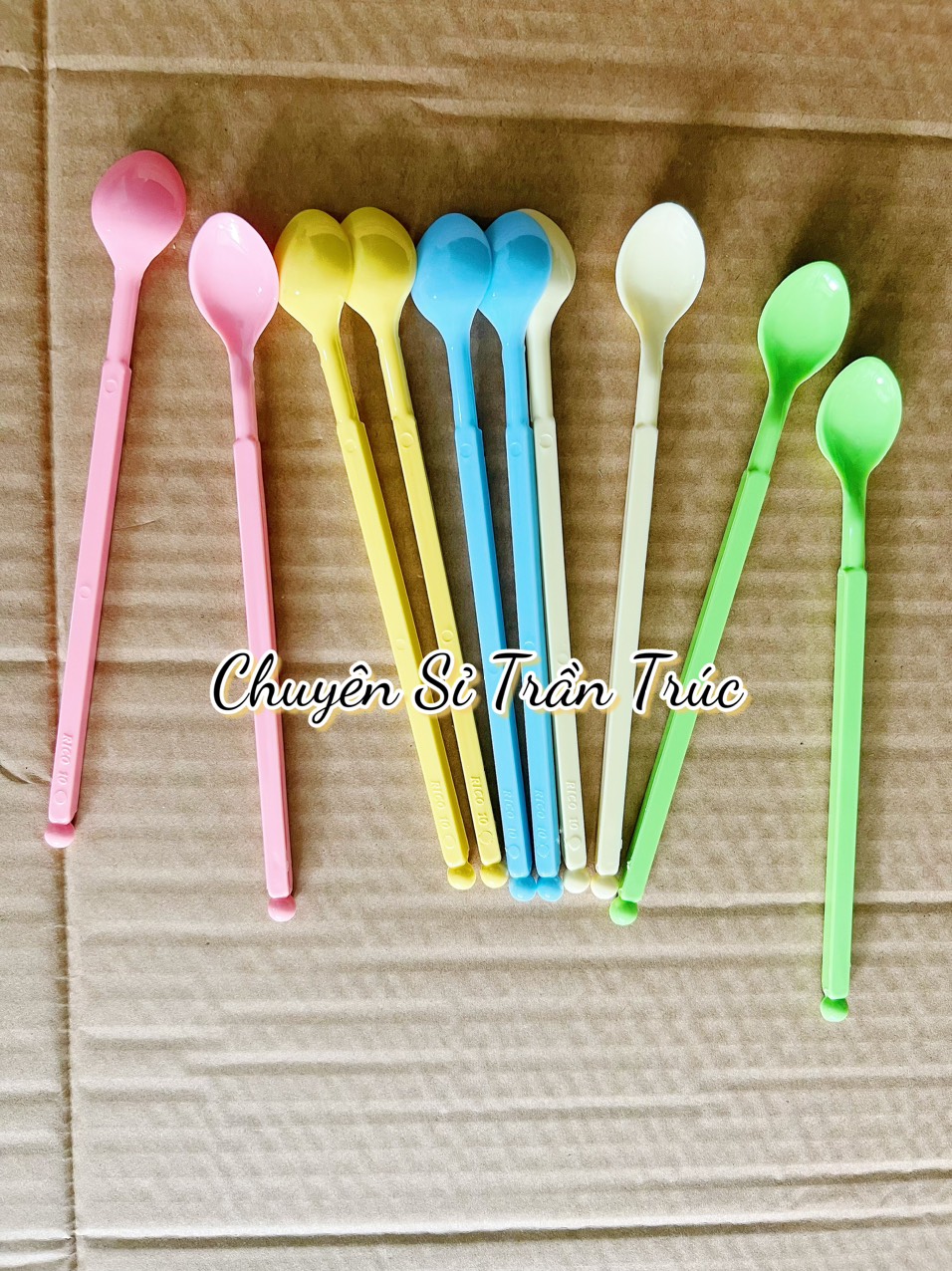 muỗng nhựa cứng trà sữa, thìa nhựa cứng 20cm