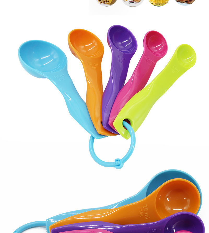 muỗng nhựa đo lường 5 màu nhỏ xinh, thìa nhựa đo lường