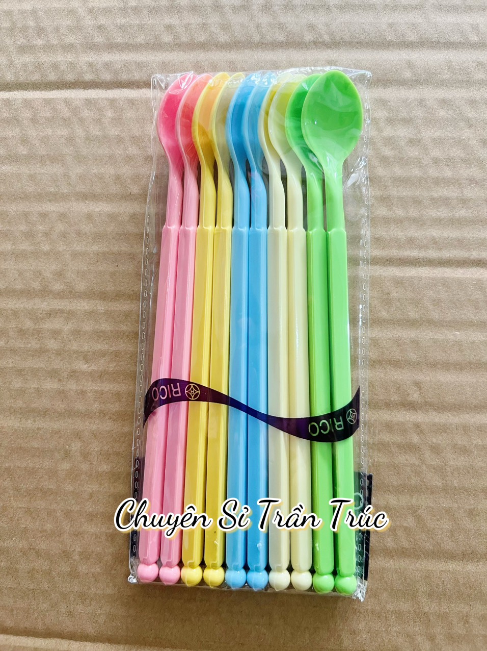 muỗng nhựa khuấy cà phê, muỗng nhựa cà phê dài, muỗng sinh tố dài