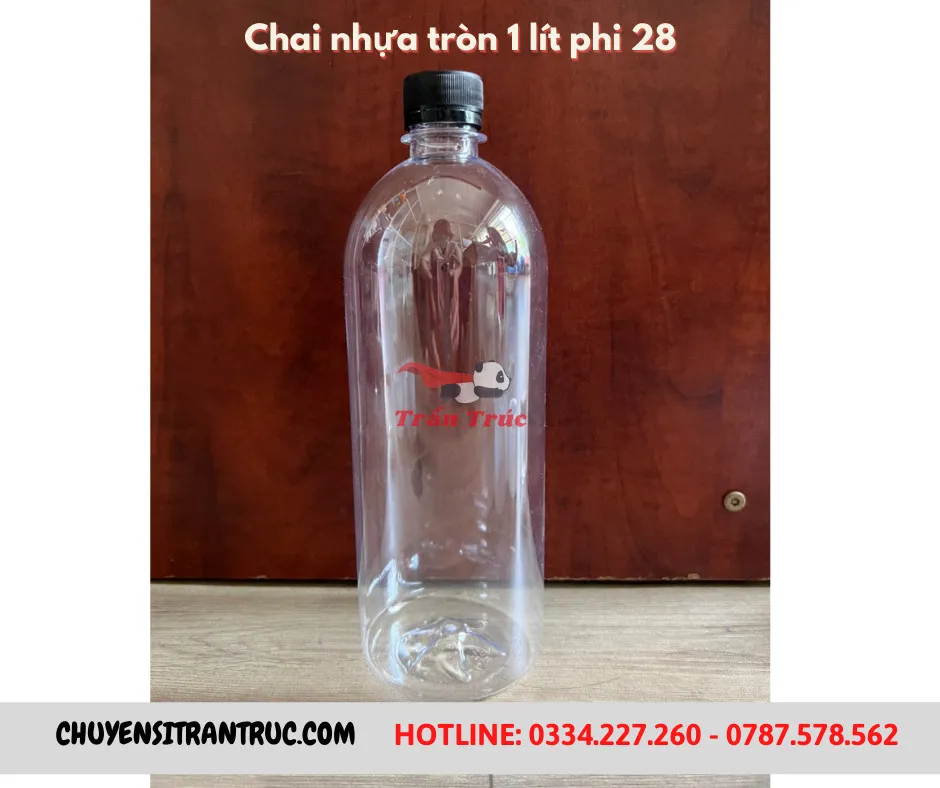Chai Nhựa Tròn 1 Lít (Dày, Mỏng) | Chai Pet 1000Ml Chất Lượng Cao