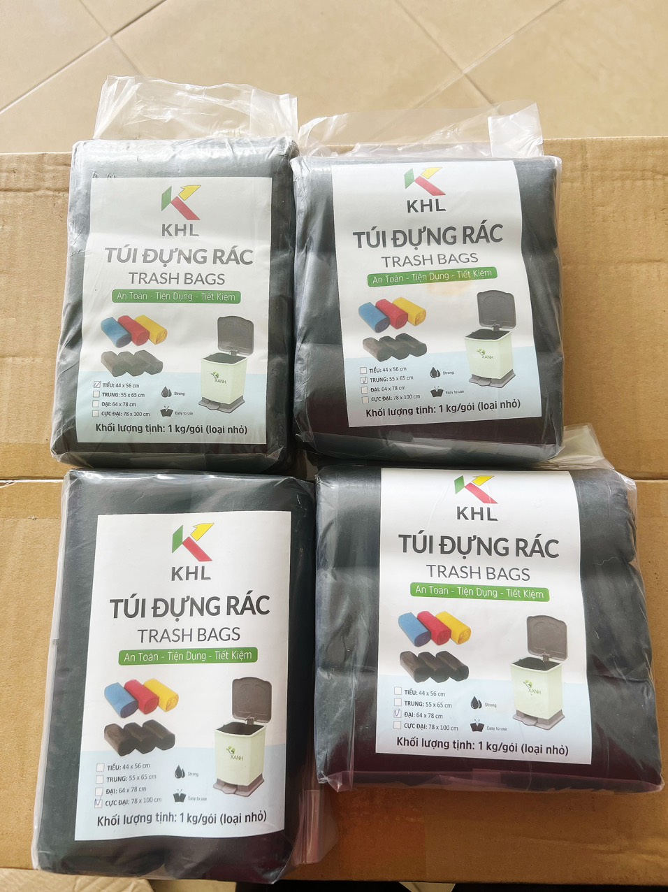 túi đựng rác màu đen, túi rác cuộn , túi rác lớn, túi rác y tế