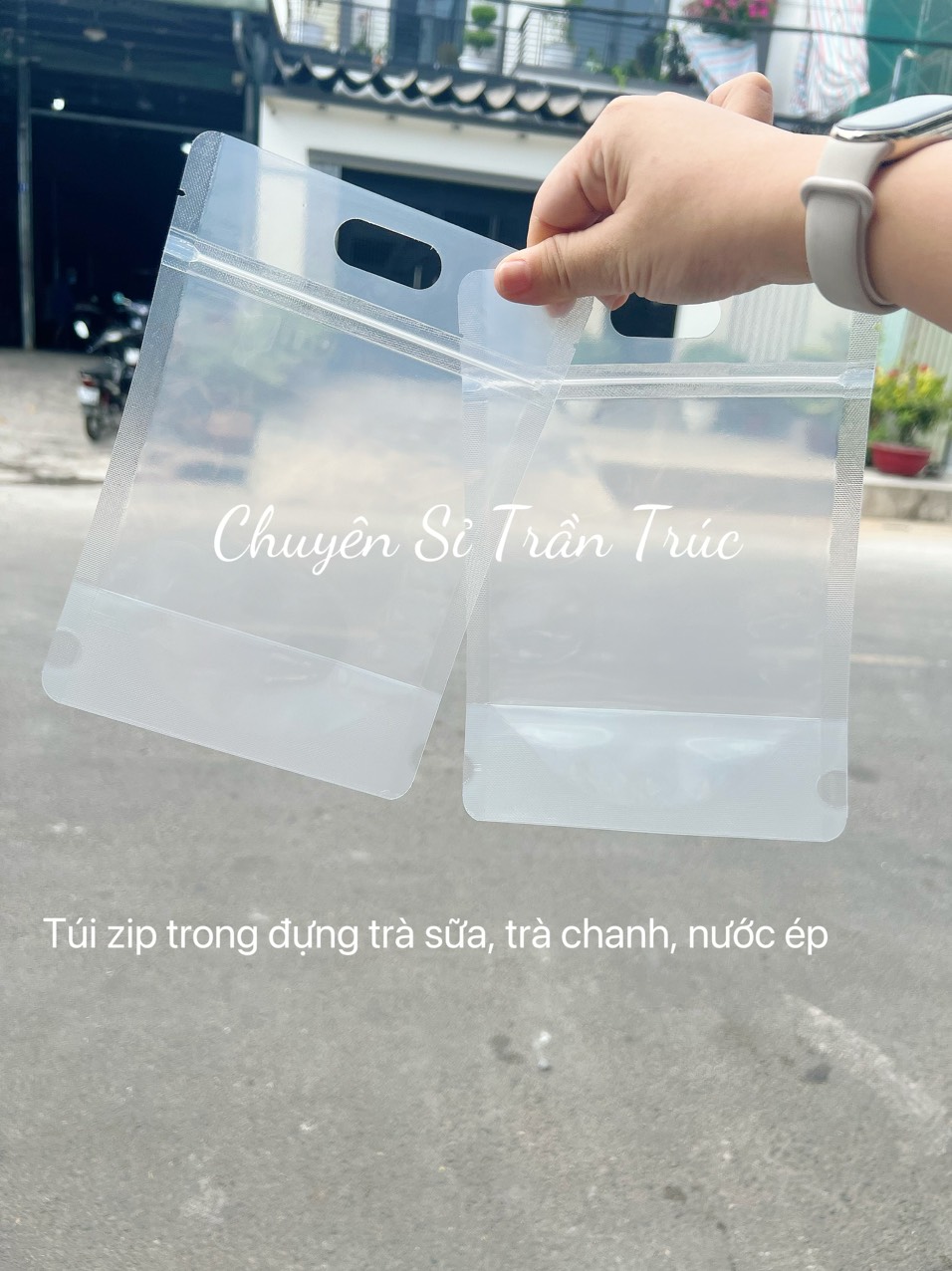 túi zip đựng trà sữa trong suốt có quai xách túi zip đựng trà sữa trong suốt có quai xách