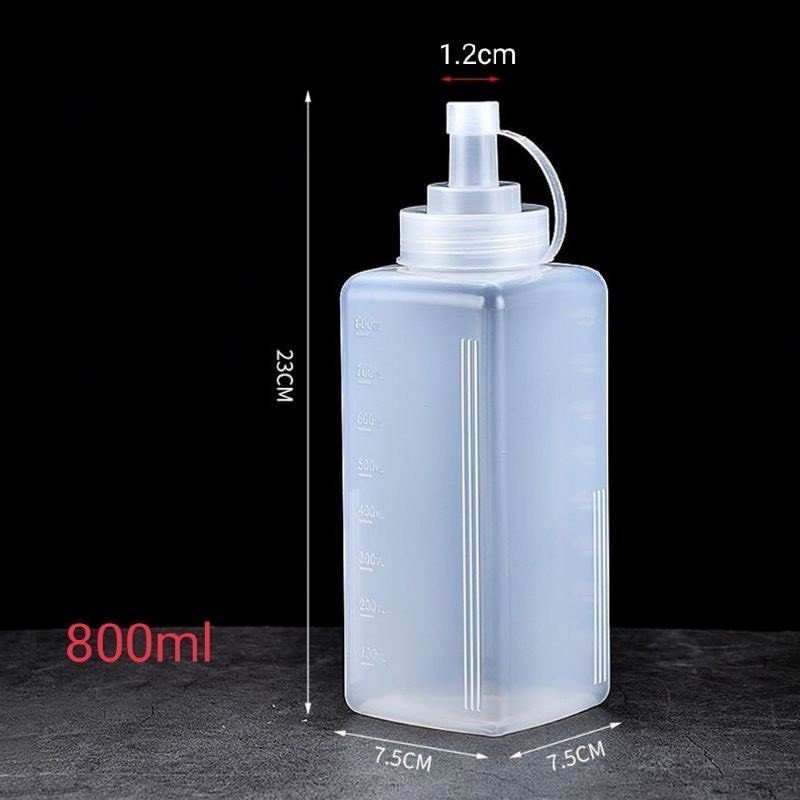 bình nhựa vuông đựng nước sốt cao cấp 800ml 1000ml
