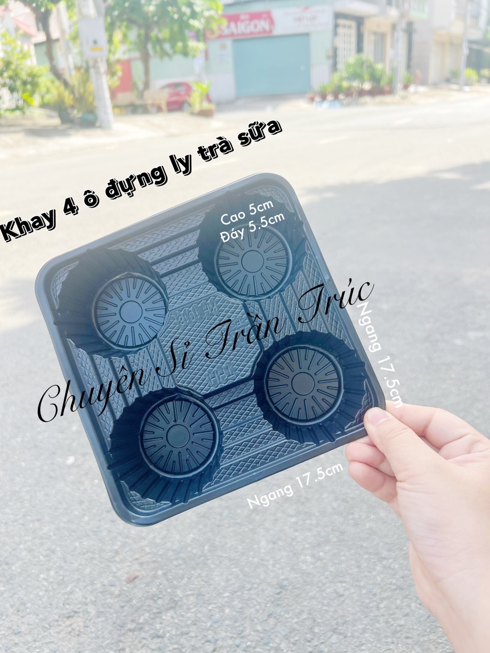 khay đựng 4 ly trà sữa