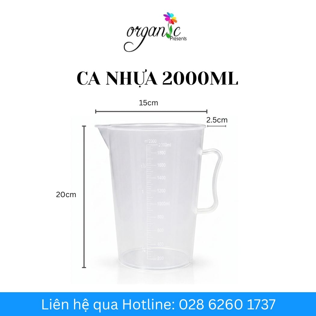 Ca nhựa chia vạch 2000ml