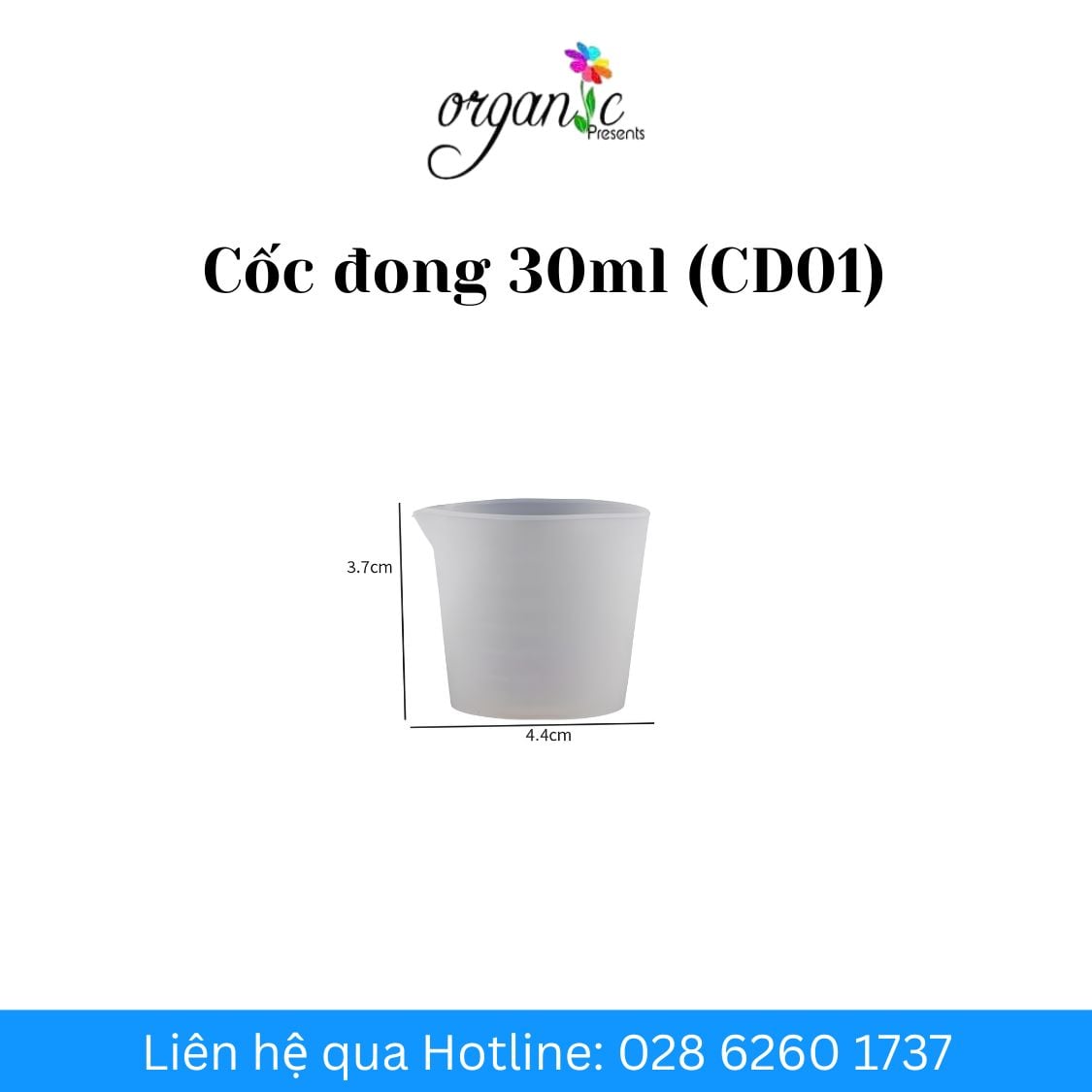 Cốc đong silicon 30ml CD01 chia vạch chống dính
