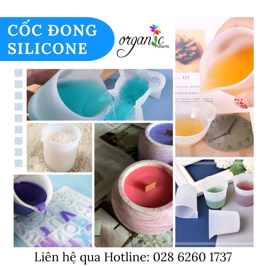 Cốc đong silicon chia vạch chống dính làm đồ handmade đủ size