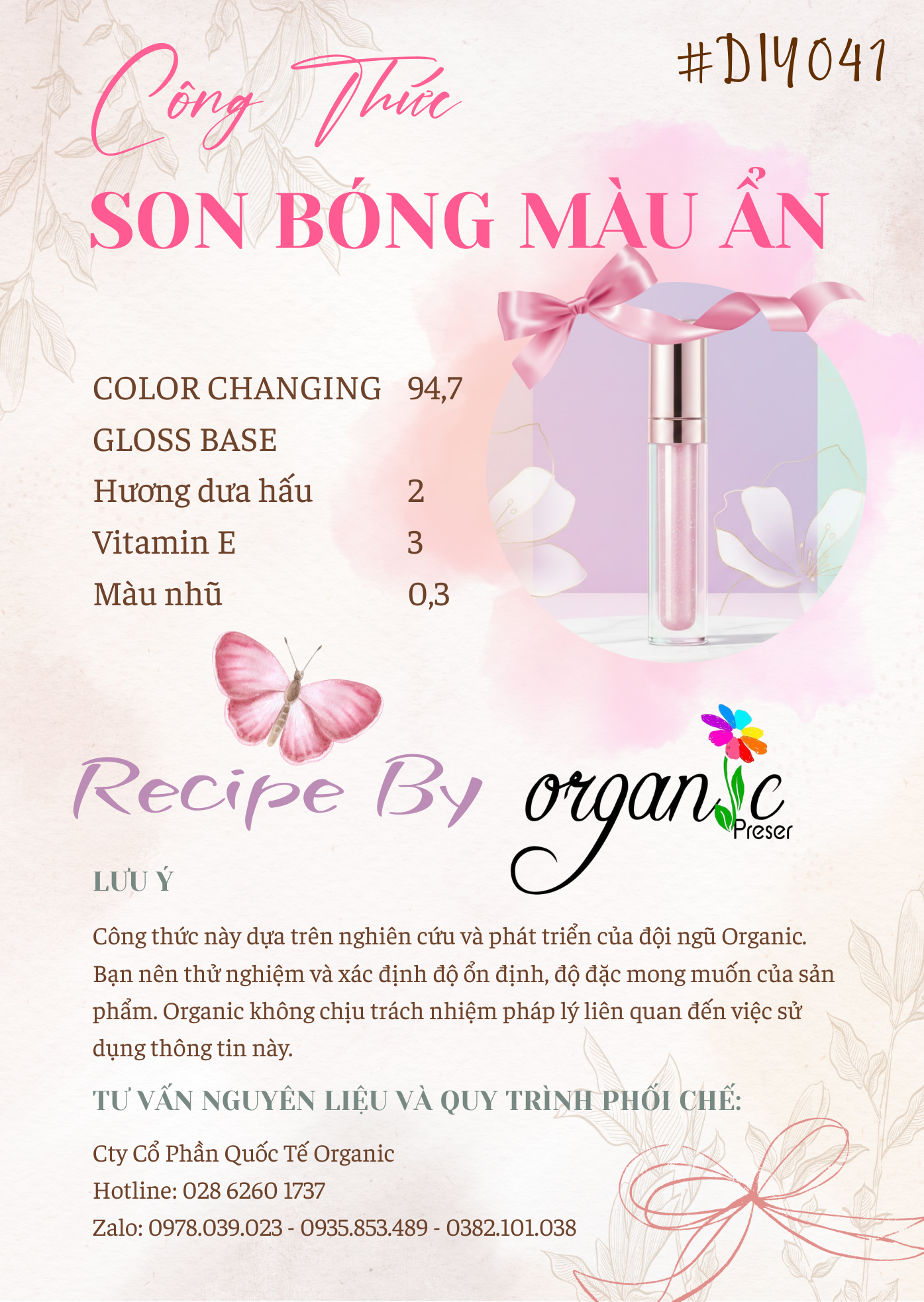 Công thức làm son bóng màu ẩn cho đôi môi căng mọng chuẩn pha lê