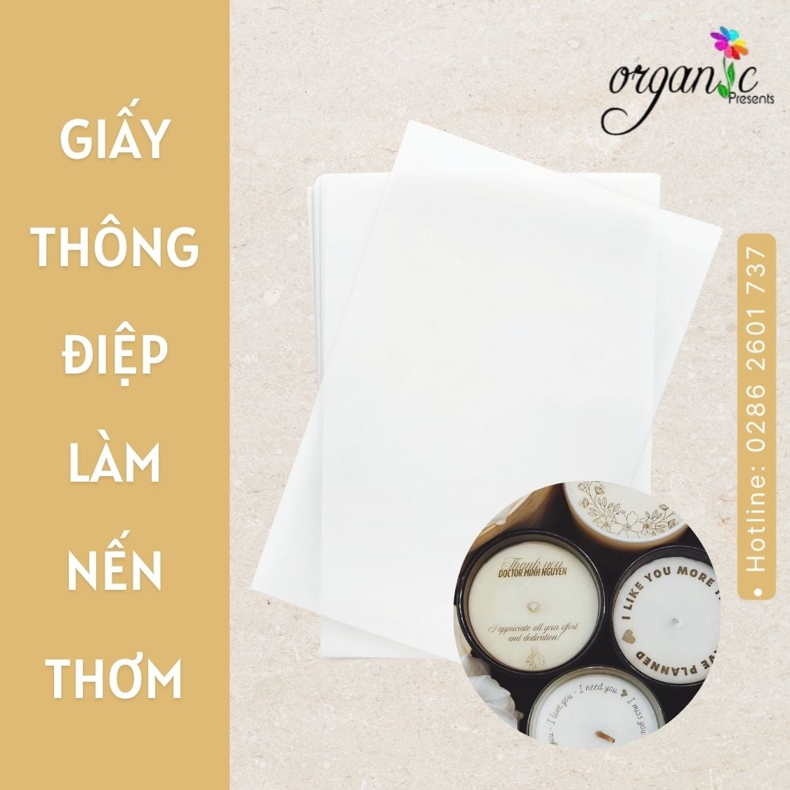 Giấy thông điệp làm nến thơm