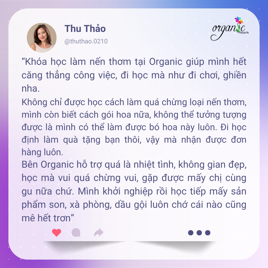 Khóa học làm nến thơm cơ bản