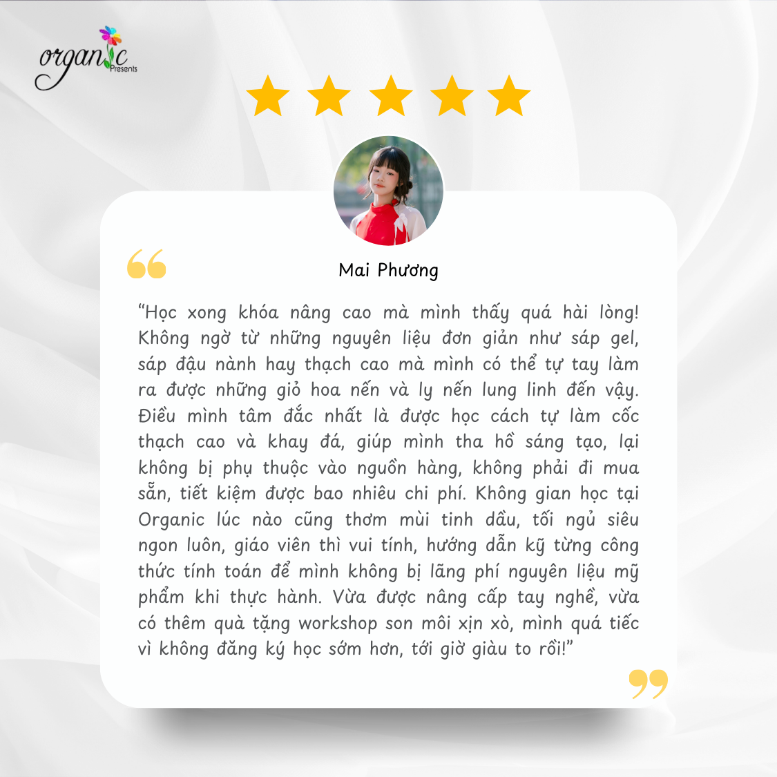 Khóa học làm nến thơm nâng cao