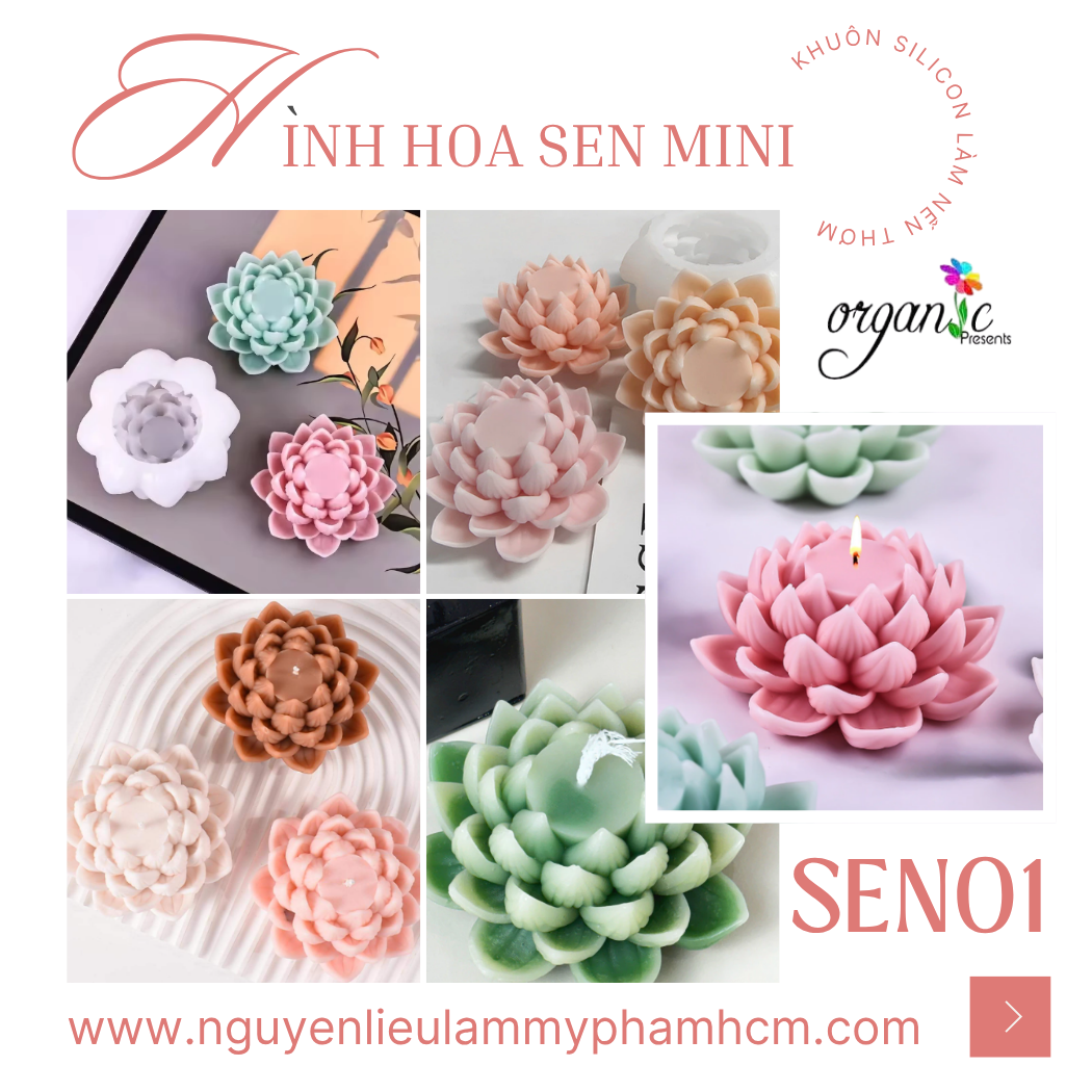 KHUÔN SILICON LÀM NẾN THƠM HÌNH HOA SEN 1 (SEN01)