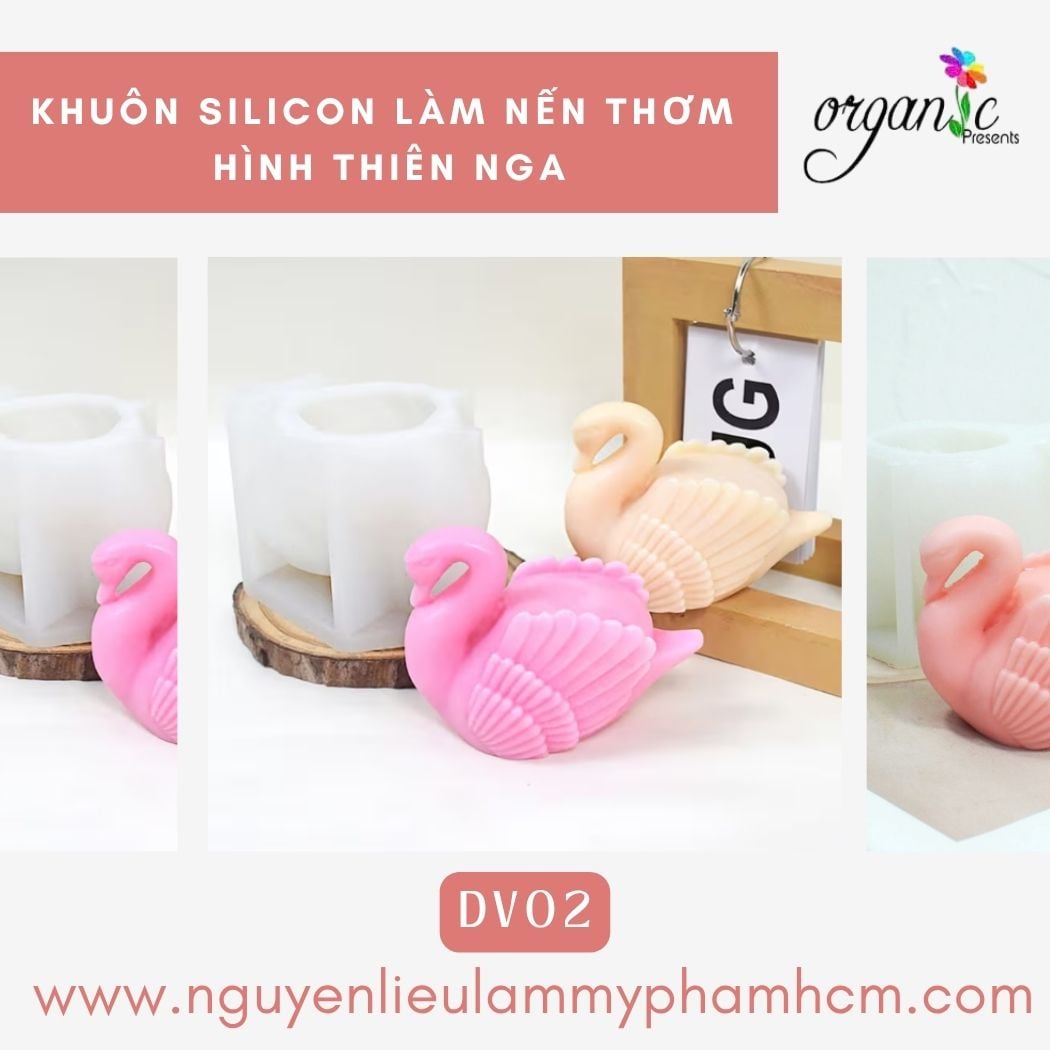 Khuôn silicon làm nến thơm hình thiên nga DV02
