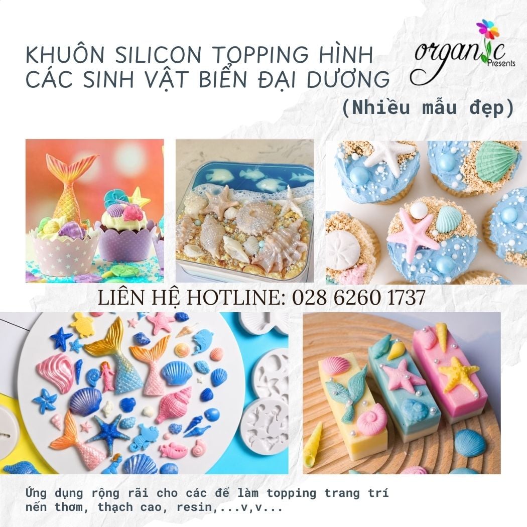 Khuôn silicon topping hình các sinh vật biển đại dương nhiều mẫu đẹp 
