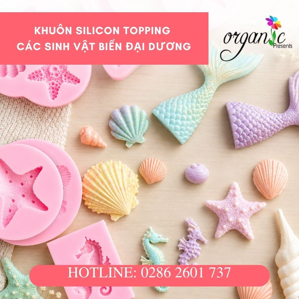 Khuôn silicon topping hình các sinh vật biển đại dương nhiều mẫu đẹp 