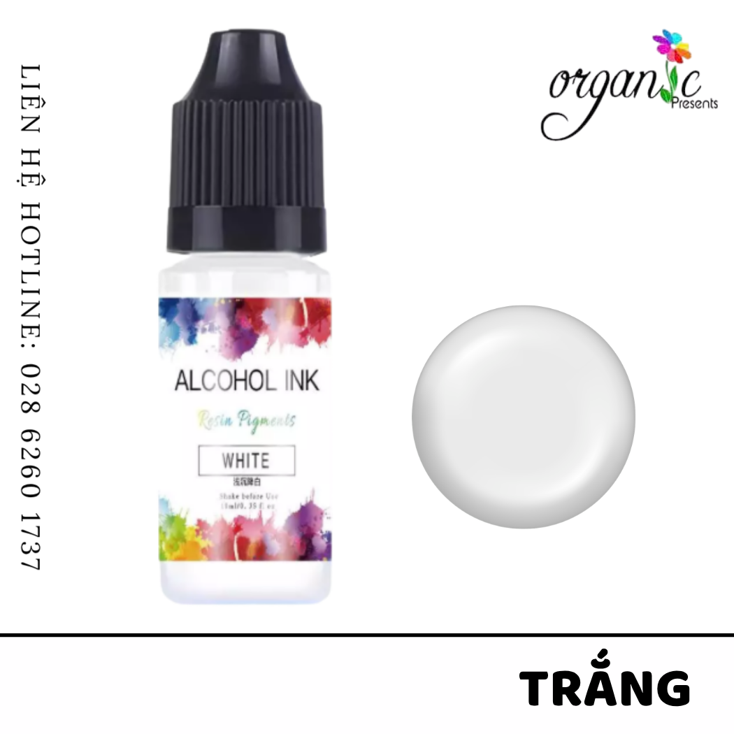 Màu alcohol ink pha resin tạo hiệu ứng loang màu 3d nghệ thuật màu trắng white