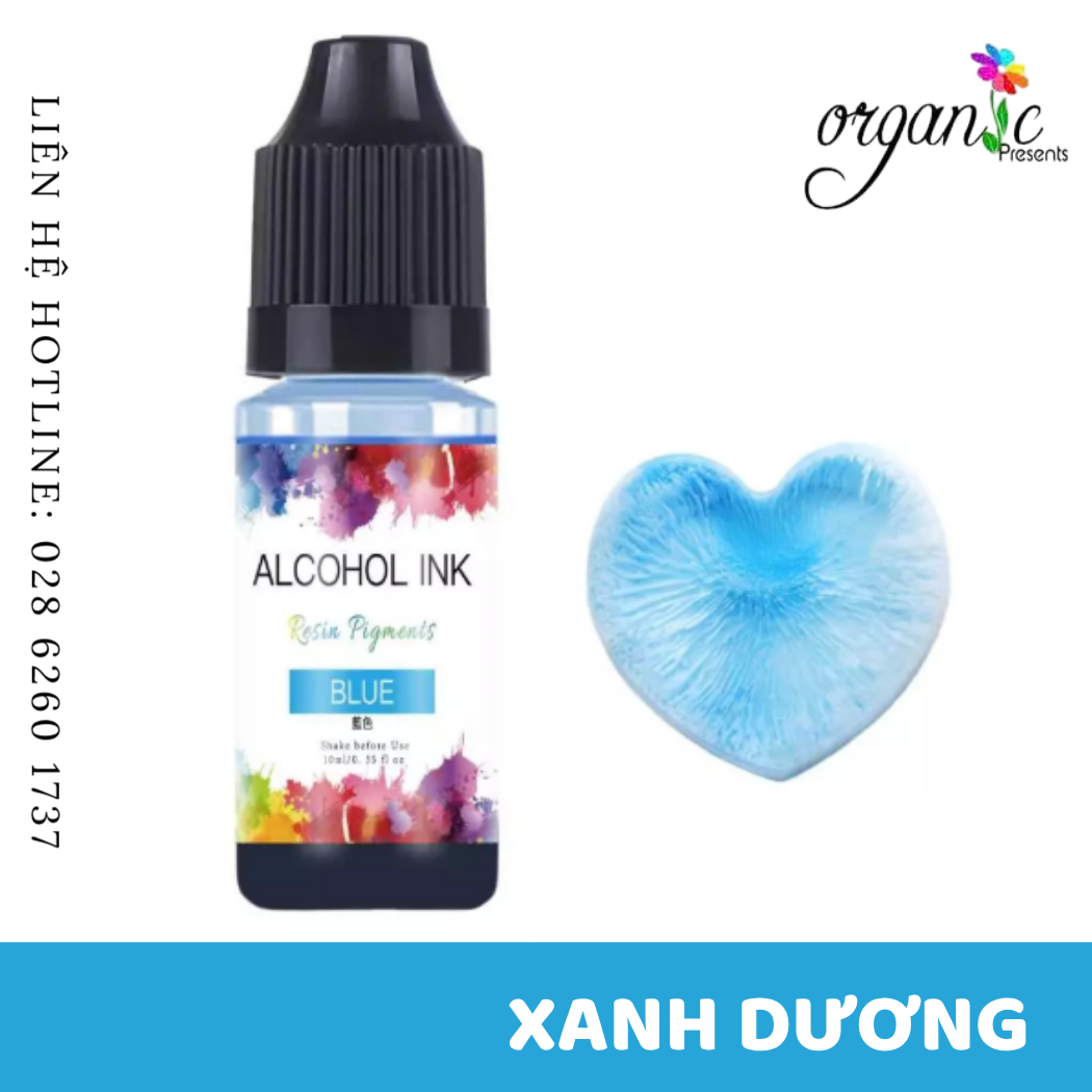 Màu alcohol ink pha resin tạo hiệu ứng loang màu 3d nghệ thuật màu xanh dương blue