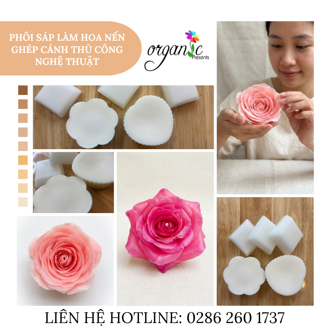 Phôi sáp làm hoa nến ghép cánh thủ công