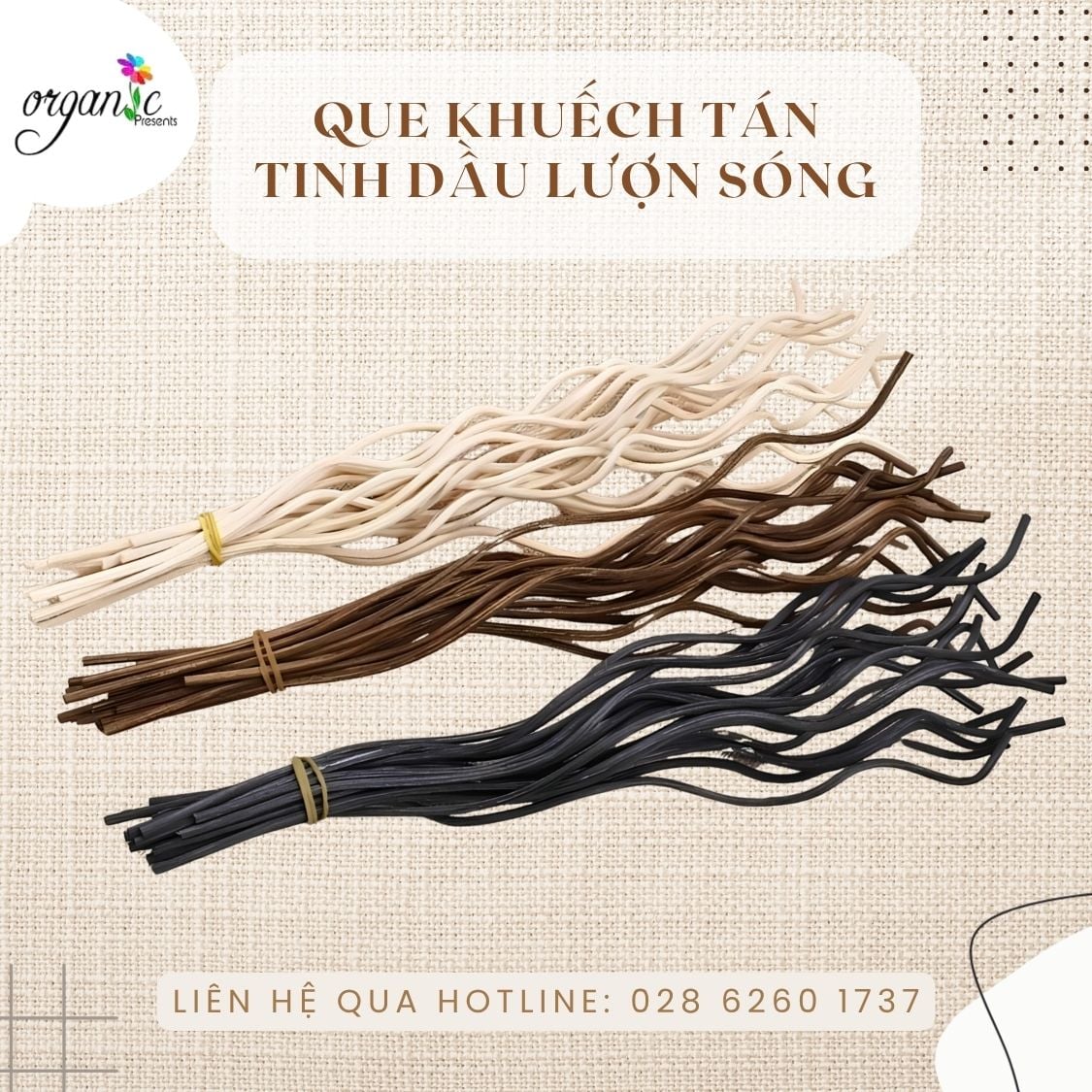Que khuếch tán tinh dầu lượn sóng 3 màu