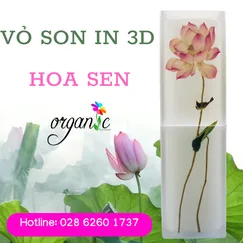 VỎ SON HANDMADE (IN 3D - MÀU TRẮNG HOA SEN)