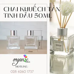 CHAI KHUẾCH TÁN TINH DẦU 50 ML (TRỤ VUÔNG TRONG)
