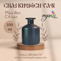CHAI KHUẾCH TÁN TINH DẦU 100 ML (TRỤ TRÒN ĐEN - CỔ CAO)