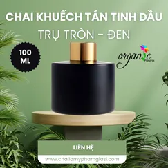 CHAI KHUẾCH TÁN TINH DẦU 100 ML (TRỤ TRÒN ĐEN - CỔ THẤP)