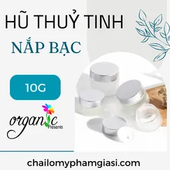HŨ KEM DƯỠNG THỦY TINH 10G (NẮP BẠC)