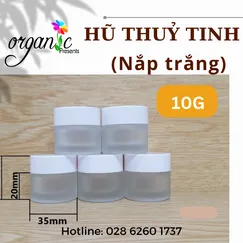 HŨ KEM DƯỠNG THỦY TINH 10G ( NẮP TRẮNG)