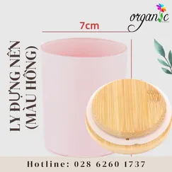LY THỦY TINH ĐỰNG NẾN THƠM 150G (MÀU HỒNG)