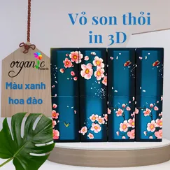 VỎ SON HANDMADE (IN 3D - MÀU XANH HOA ĐÀO)