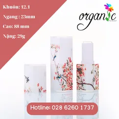 VỎ SON HANDMADE (IN 3D - MÀU TRẮNG HOA ĐỎ)