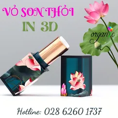 VỎ SON HANDMADE (IN 3D - MÀU XANH HOA SEN HỒNG)