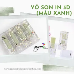 VỎ SON HANDMADE (IN 3D NHÁM - MÀU XANH)