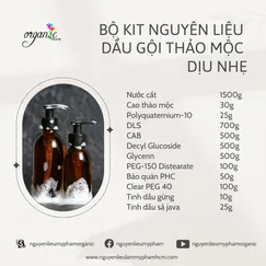 BỘ KIT NGUYÊN LIỆU LÀM DẦU GỘI THẢO MỘC DỊU NHẸ (KÈM TÀI LIỆU HƯỚNG DẪN)