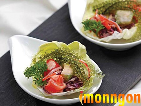 món gỏi rong nho tôm tươi món gỏi rong nho tôm tươi