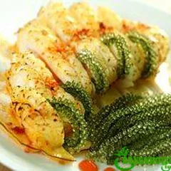 Mực nướng cuộn rong nho biển tươi