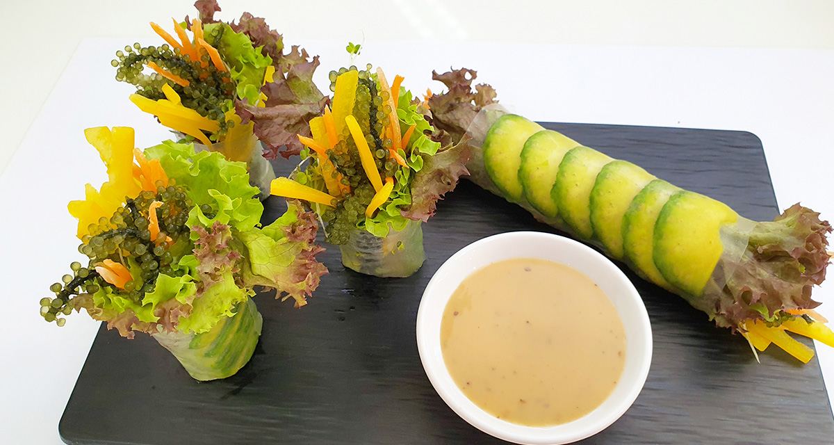 món ngon salad cuộn rong nho với bơ món ngon salad cuộn rong nho với bơ