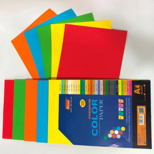 Bìa màu ĐB A4 Pgrand 160gsm (trộn 5 màu Đ