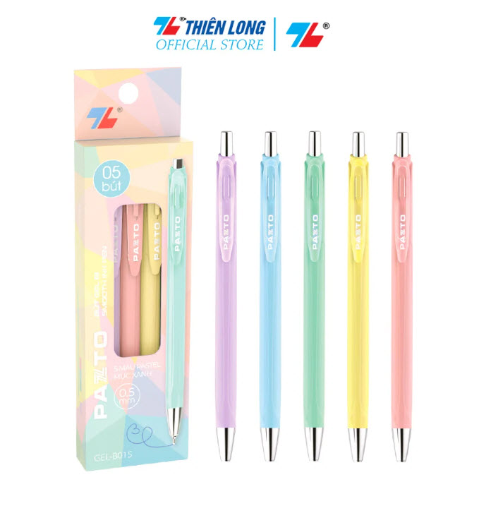 Bút gel B màu Pastel Thiên Long Pazto GEL-B015 - Mực xanh