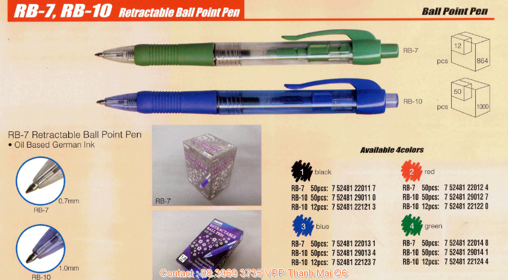 Bút bi Marvy Uchida B-7 Ball Point Pen-0.7mm