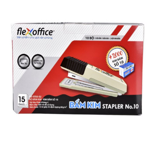 Bộ bấm kim số 10 và kim bấm Flexoffice FO-ST03-S2