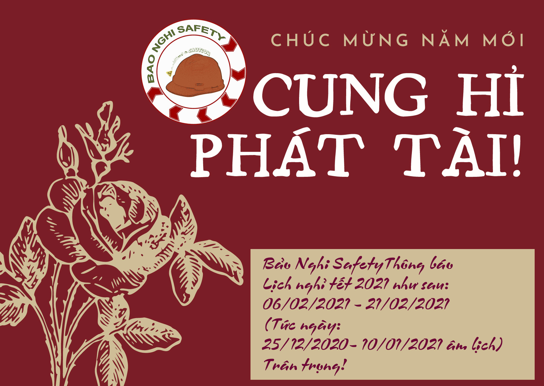 THÔNG BÁO NGHỈ TẾT ÂM LỊCH 2021