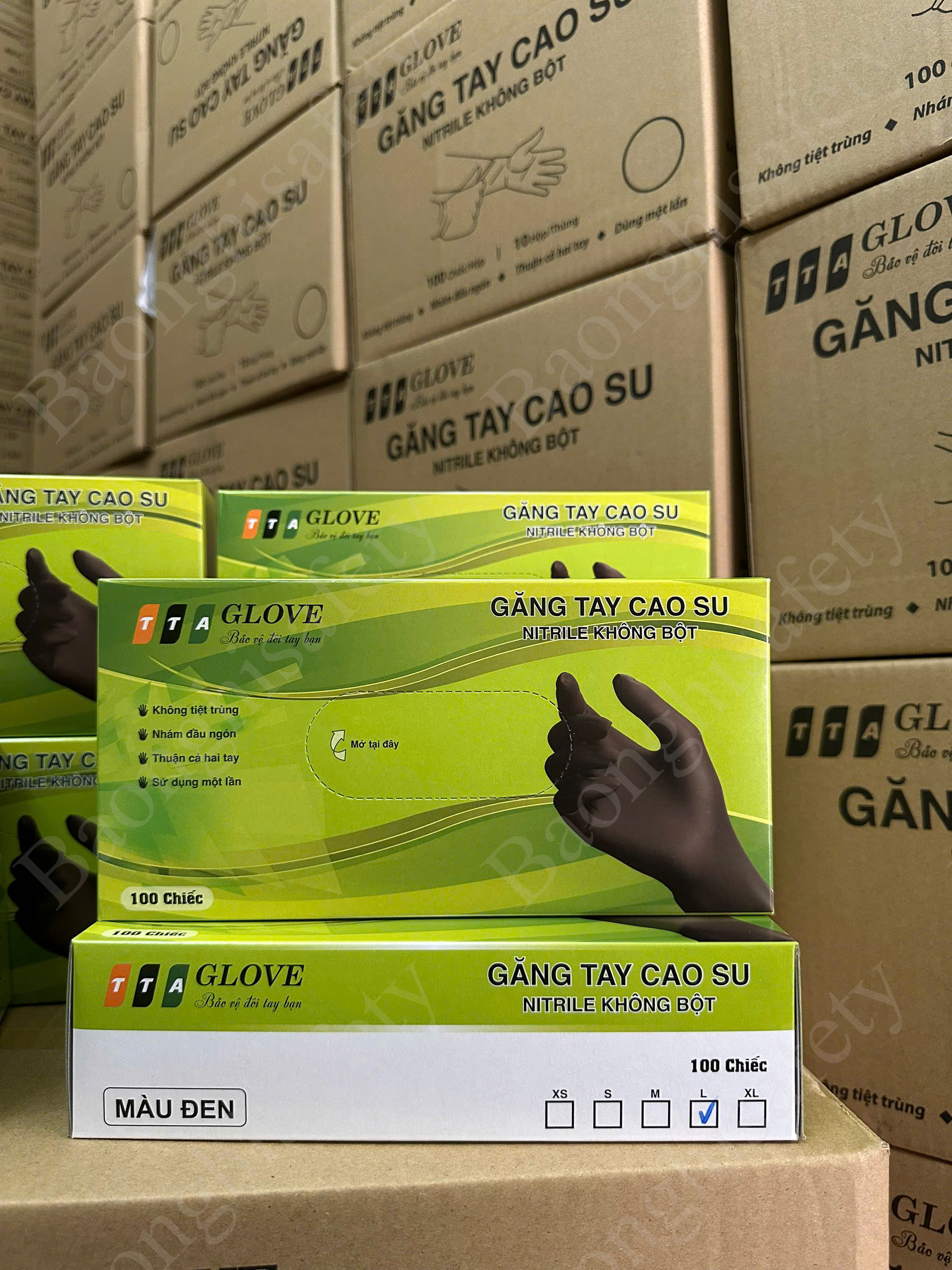 GĂNG TAY CAO SU NITRILE KHÔNG BỘT MÀU ĐEN – TTAGLOVE