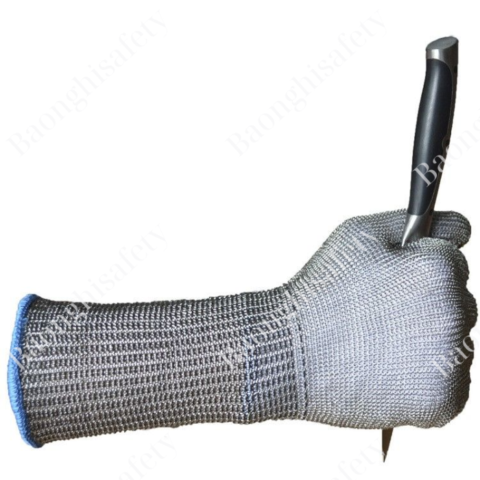 Găng tay chống cắt bằng sợi thép loại dài