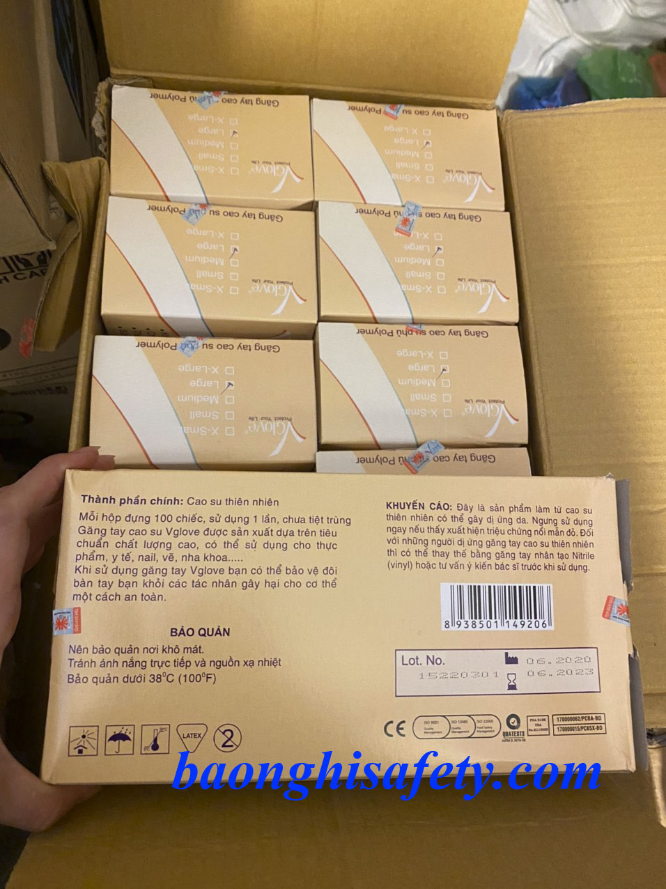 GĂNG TAY LATEX KHÔNG BỘT 5.4G VGLOVE