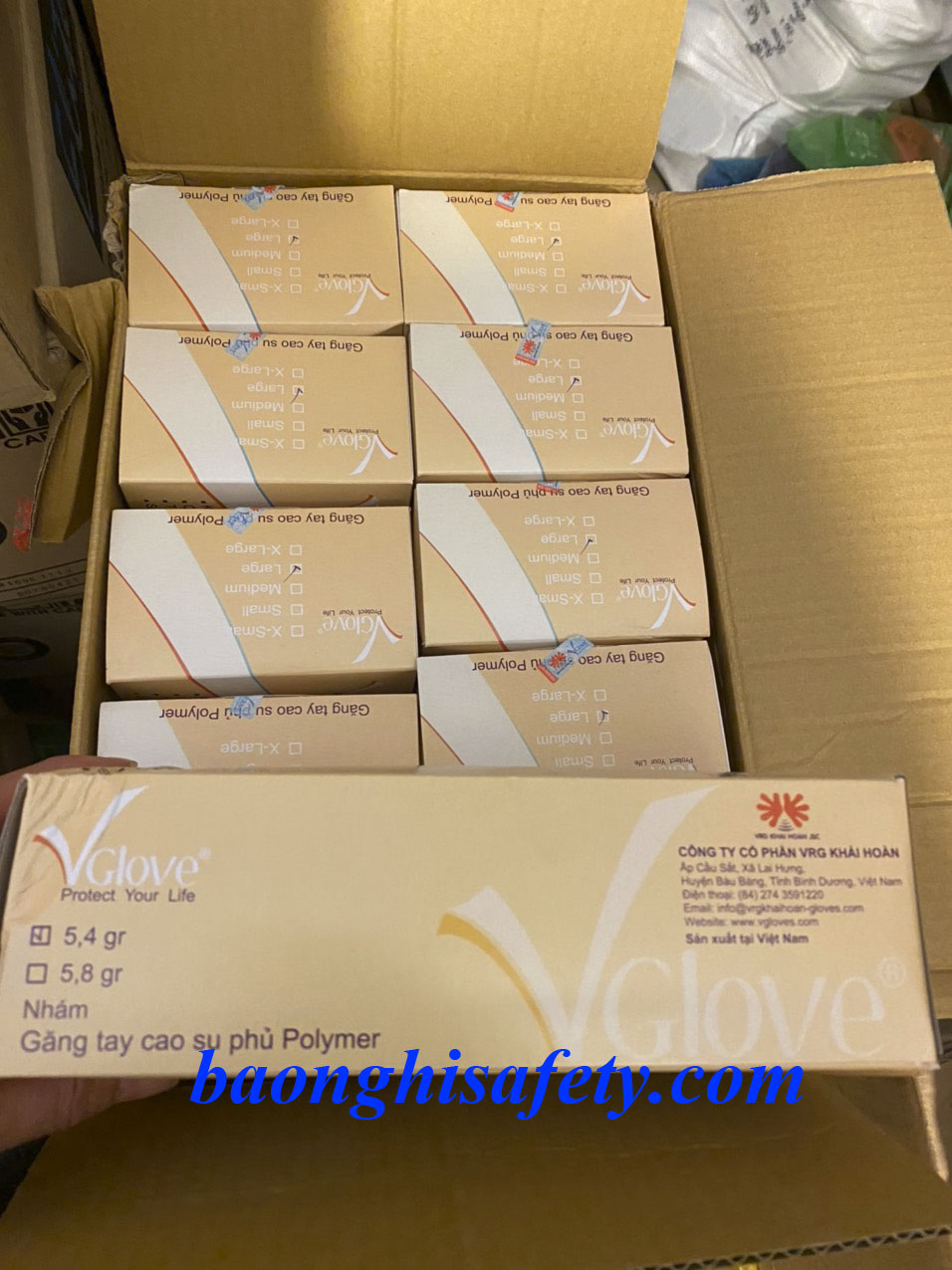 GĂNG TAY LATEX KHÔNG BỘT 5.4G VGLOVE