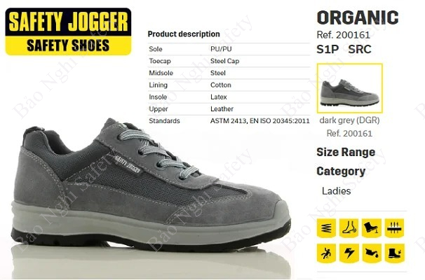 GIÀY BẢO HỘ CHO NỮ JOGGER ORGAINC S1P