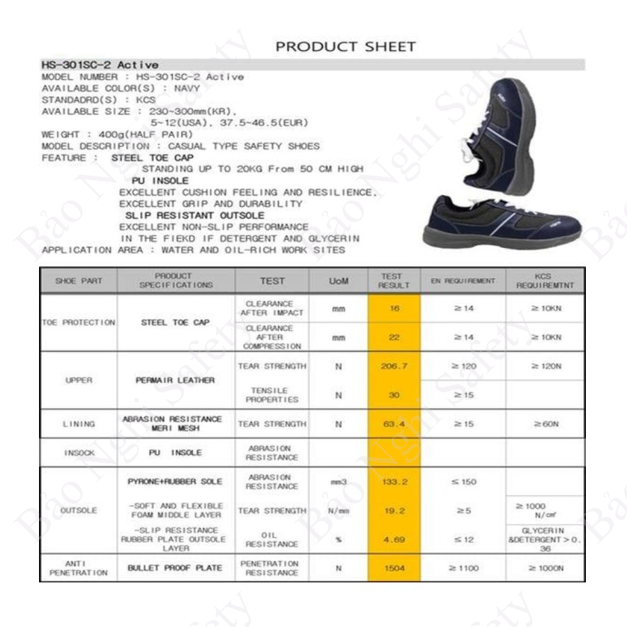 GIÀY BẢO HỘ HÀN QUỐC HANS HS 301SC-2